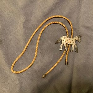 STERLING SILVER SIGNED RLA DONKEY BOLO TIE